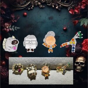 925 Sterling Silver Disney Pixar Up Theme Earrings Mismatch Asymmetrical